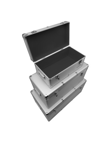 3er Set Alu Rahmenkoffer 19 - 54 - 82 Liter Transportbox Werkzeugkoffer