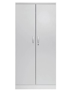 Wolfstahl Büro Stahlschrank - Aktenschrank Lichtgrau abschliessbar 92x42x195cm, aufgebaut 2