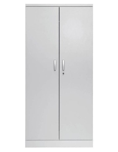 Wolfstahl Büro Stahlschrank - Aktenschrank Lichtgrau abschliessbar 92x42x195cm, aufgebaut