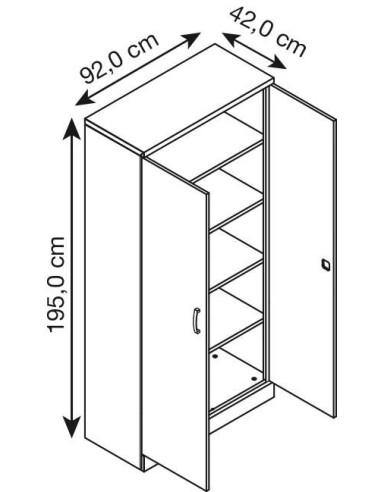 Wolfstahl Büro Stahlschrank - Aktenschrank Tiefschwarz abschliessbar 92x42x195cm, aufgebaut
