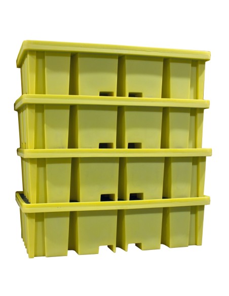 Doppel-IBC-Auffangpalette inkl. Gitterrost 1150L Wanne für Vierwegestapler