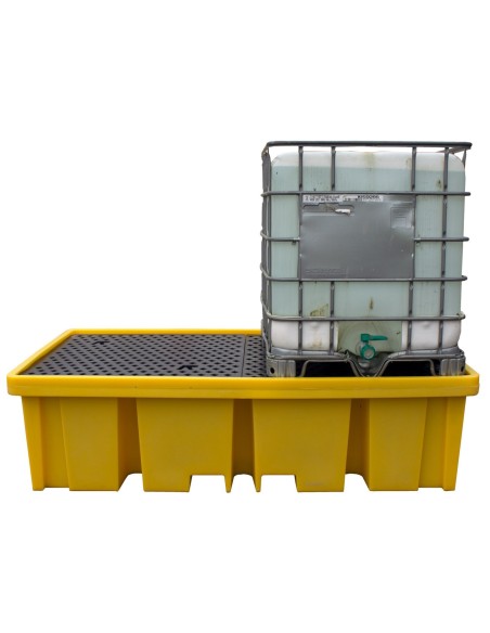 Doppel-IBC-Auffangpalette inkl. Gitterrost 1150L Wanne für Vierwegestapler
