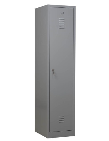 Wolfstahl Garderobenschrank Kleiderspind 1 Schliessfach Zylinderschloss Lichtgrau - Feuerrot - Enzianblau