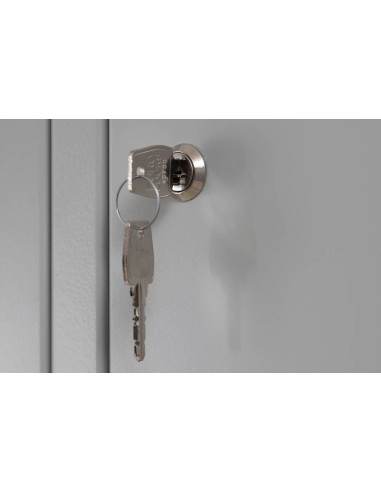 Wolfstahl Garderobenschrank Kleiderspind 2 Schliessfächer Zylinderschloss Lichtgrau - Feuerrot - Enzianblau