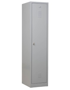 Wolfstahl Garderobenschrank Kleiderspind 1 Schliessfach Drehriegelverschluss Lichtgrau - Feuerrot - Enzianblau 2