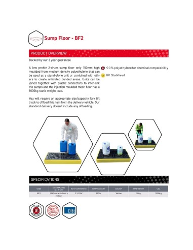 Flachprofil-Auffangboden für 2 Fässer 130L