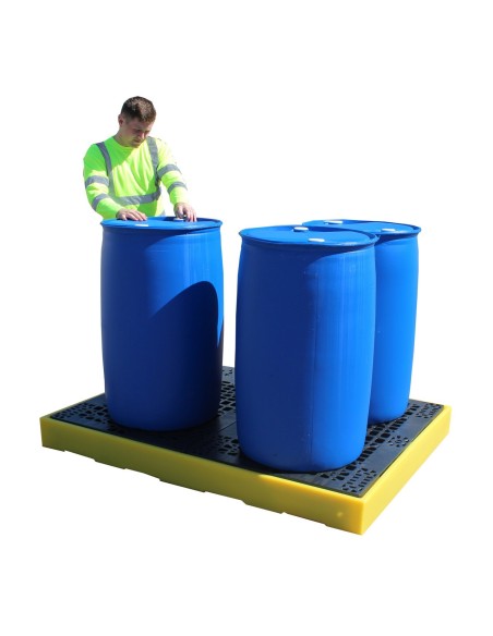 Flachprofil-Auffangboden für 4 Fässer 300L