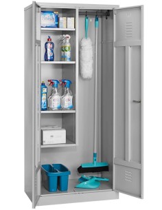 Wolfstahl Putzmittelschrank Stahl abschliessbar 80 x 50 x 180 cm 2
