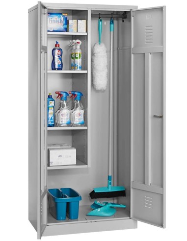 Wolfstahl Putzmittelschrank Stahl abschliessbar 80 x 50 x 180 cm