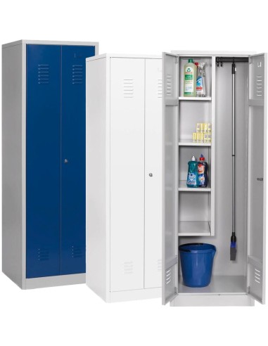 Wolfstahl Putzmittelschrank Stahl abschliessbar 60 x 50 x 180 cm