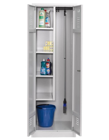 Wolfstahl Putzmittelschrank Stahl abschliessbar 60 x 50 x 180 cm