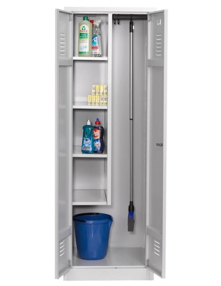 Wolfstahl Putzmittelschrank Stahl abschliessbar 60 x 50 x 180 cm