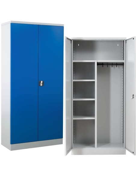 Wolfstahl Putzmittelschrank Stahl abschliessbar 80 x 38 x 180 cm