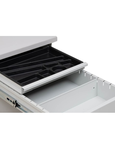 Wolfstahl Rollcontainer Stahl 2 Auszüge abschliessbar 40 x 60 x 62 cm