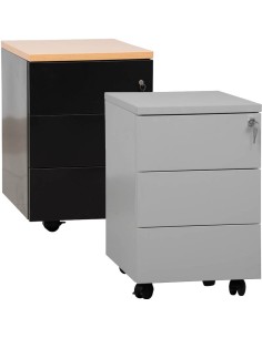 Wolfstahl Rollcontainer Stahl 3 Auszüge abschliessbar 40 x 60 x 62 cm