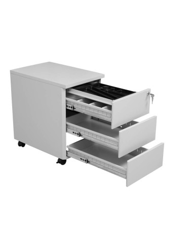 Wolfstahl Rollcontainer Stahl 3 Auszüge abschliessbar 40 x 60 x 62 cm