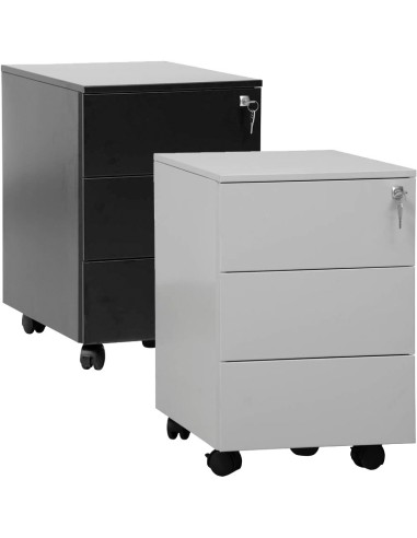 Wolfstahl Rollcontainer Stahl 3 Auszüge abschliessbar 40 x 60 x 61 cm