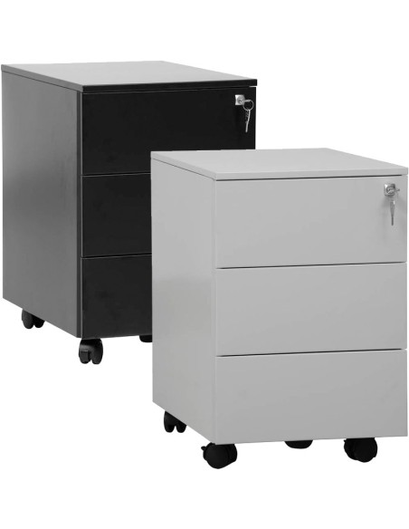 Wolfstahl Rollcontainer Stahl 3 Auszüge abschliessbar 40 x 60 x 61 cm