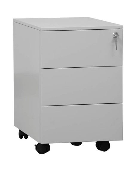 Wolfstahl Rollcontainer Stahl 3 Auszüge abschliessbar 40 x 60 x 61 cm