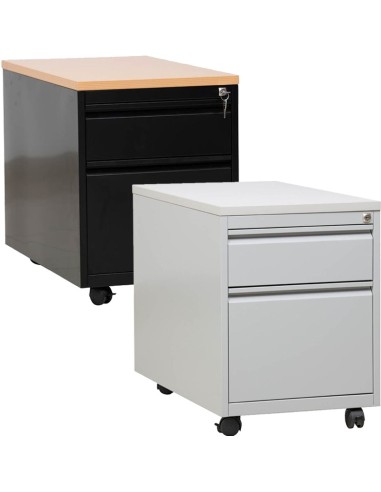 Wolfstahl Rollcontainer Stahl 2 Auszüge abschliessbar 46 x 79 x 62 cm