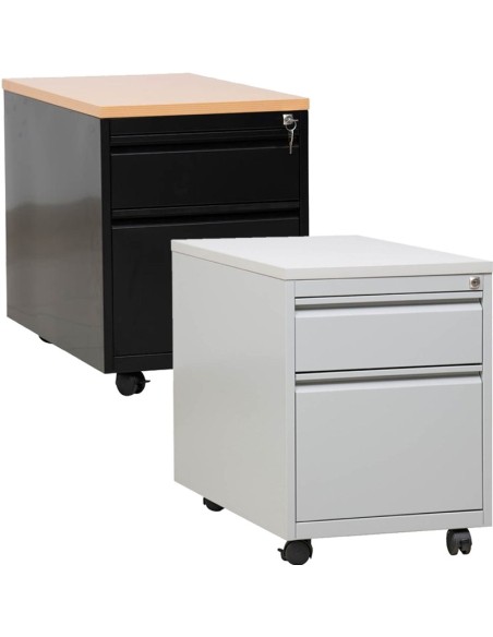 Wolfstahl Rollcontainer Stahl 2 Auszüge abschliessbar 46 x 79 x 62 cm