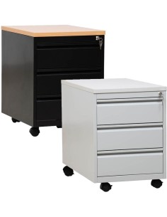 Wolfstahl Rollcontainer Stahl 3 Auszüge abschliessbar 46 x 79 x 62 cm