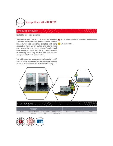 Kit 1 Flachprofil-IBC-Auffangboden 1200L