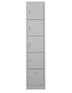 Wolfstahl Schliessfachschrank Stahl 5 Schliessfächer Zylinderschloss 41 x 45 x 190 cm 2