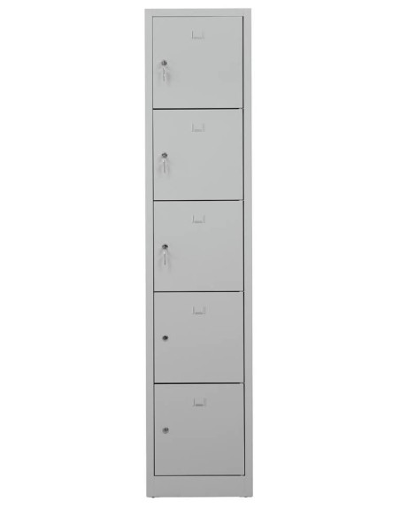 Wolfstahl Schliessfachschrank Stahl 5 Schliessfächer Zylinderschloss 41 x 45 x 190 cm