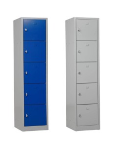 Wolfstahl Schliessfachschrank Stahl 5 Schliessfächer Drehriegelverschluss 41 x 45 x 190 cm