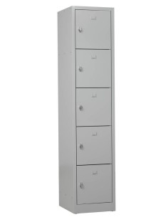 Wolfstahl Schliessfachschrank Stahl 5 Schliessfächer Drehriegelverschluss 41 x 45 x 190 cm 2