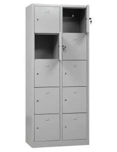 Wolfstahl Schliessfachschrank Stahl 10 Schliessfächer Zylinderschloss 80 x 45 x 190 cm 2