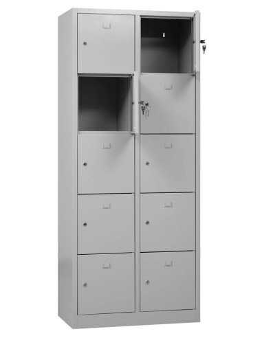 Wolfstahl Schliessfachschrank Stahl 10 Schliessfächer Zylinderschloss 80 x 45 x 190 cm