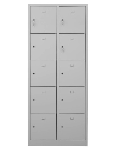 Wolfstahl Schliessfachschrank Stahl 10 Schliessfächer Zylinderschloss 80 x 45 x 190 cm