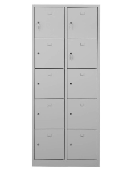 Wolfstahl Schliessfachschrank Stahl 10 Schliessfächer Zylinderschloss 80 x 45 x 190 cm