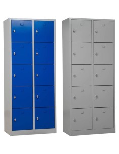 Wolfstahl Schliessfachschrank Stahl 10 Schliessfächer Drehriegelverschluss 80 x 45 x 190 cm