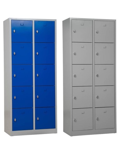 Wolfstahl Schliessfachschrank Stahl 10 Schliessfächer Drehriegelverschluss 80 x 45 x 190 cm