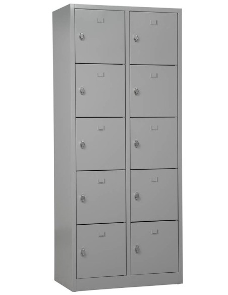 Wolfstahl Schliessfachschrank Stahl 10 Schliessfächer Drehriegelverschluss 80 x 45 x 190 cm