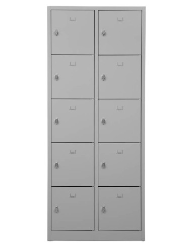 Wolfstahl Schliessfachschrank Stahl 10 Schliessfächer Drehriegelverschluss 80 x 45 x 190 cm