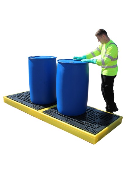 Flachprofil-Auffangboden für 4 Inline-Fässer 300L
