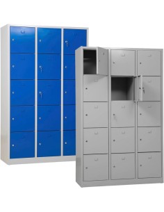 Wolfstahl Schliessfachschrank Stahl 15 Schliessfächer Zylinderschloss 119 x 45 x 190 cm