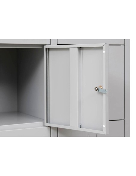 Wolfstahl Schliessfachschrank Stahl 15 Schliessfächer Zylinderschloss 119 x 45 x 190 cm