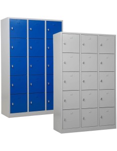 Wolfstahl Schliessfachschrank Stahl 15 Schliessfächer Drehriegelverschluss 119 x 45 x 190 cm