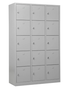 Wolfstahl Schliessfachschrank Stahl 15 Schliessfächer Drehriegelverschluss 119 x 45 x 190 cm 2