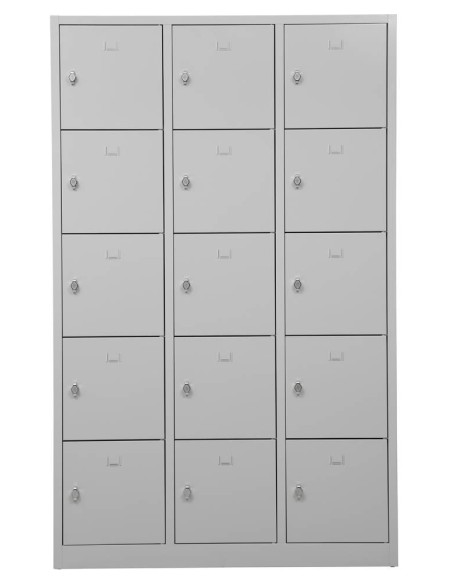 Wolfstahl Schliessfachschrank Stahl 15 Schliessfächer Drehriegelverschluss 119 x 45 x 190 cm