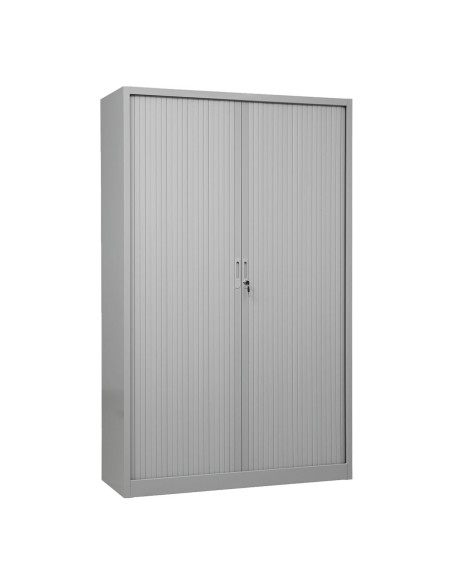 Wolfstahl Rolladenschrank Stahl 4 Fachböden Zylinderschloss 120 x 46 x 195 cm lichtgrau - schwarz - weiss