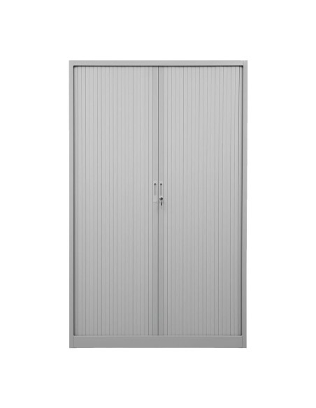 Wolfstahl Rolladenschrank Stahl 4 Fachböden Zylinderschloss 120 x 46 x 195 cm lichtgrau - schwarz - weiss