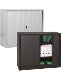 Wolfstahl Rolladenschrank Stahl 2 Fachböden Zylinderschloss 120 x 46 x 105 cm lichtgrau - schwarz