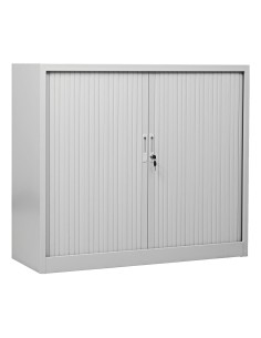 Wolfstahl Rolladenschrank Stahl 2 Fachböden Zylinderschloss 120 x 46 x 105 cm lichtgrau - schwarz 2