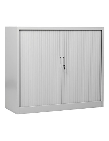 Wolfstahl Rolladenschrank Stahl 2 Fachböden Zylinderschloss 120 x 46 x 105 cm lichtgrau - schwarz